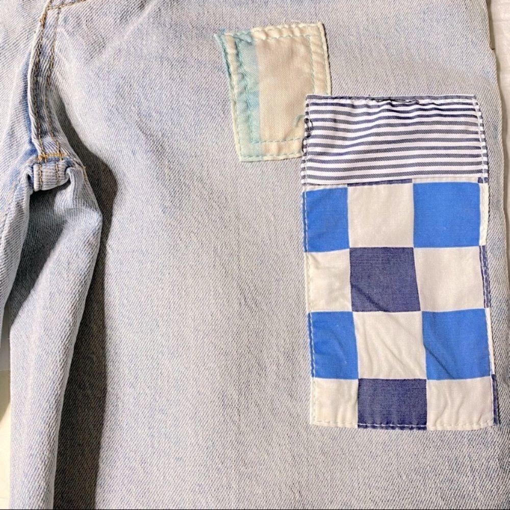 Pilcro Ultra High-Rise Patchwork Denim Bermuda Shorts - Picture 5 of 12